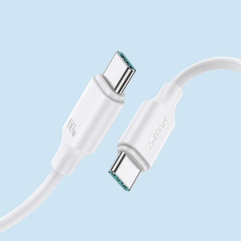 Joyroom Cable USB‑C a USB‑C 60 W Carga Rápida 1 m, Color Blanco - Ítem1